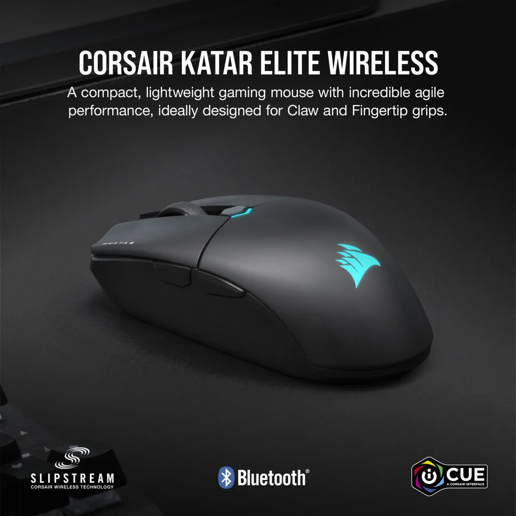 Corsair Katar Elite 26,000 DPI Black Wireless Optical Gaming Mouse