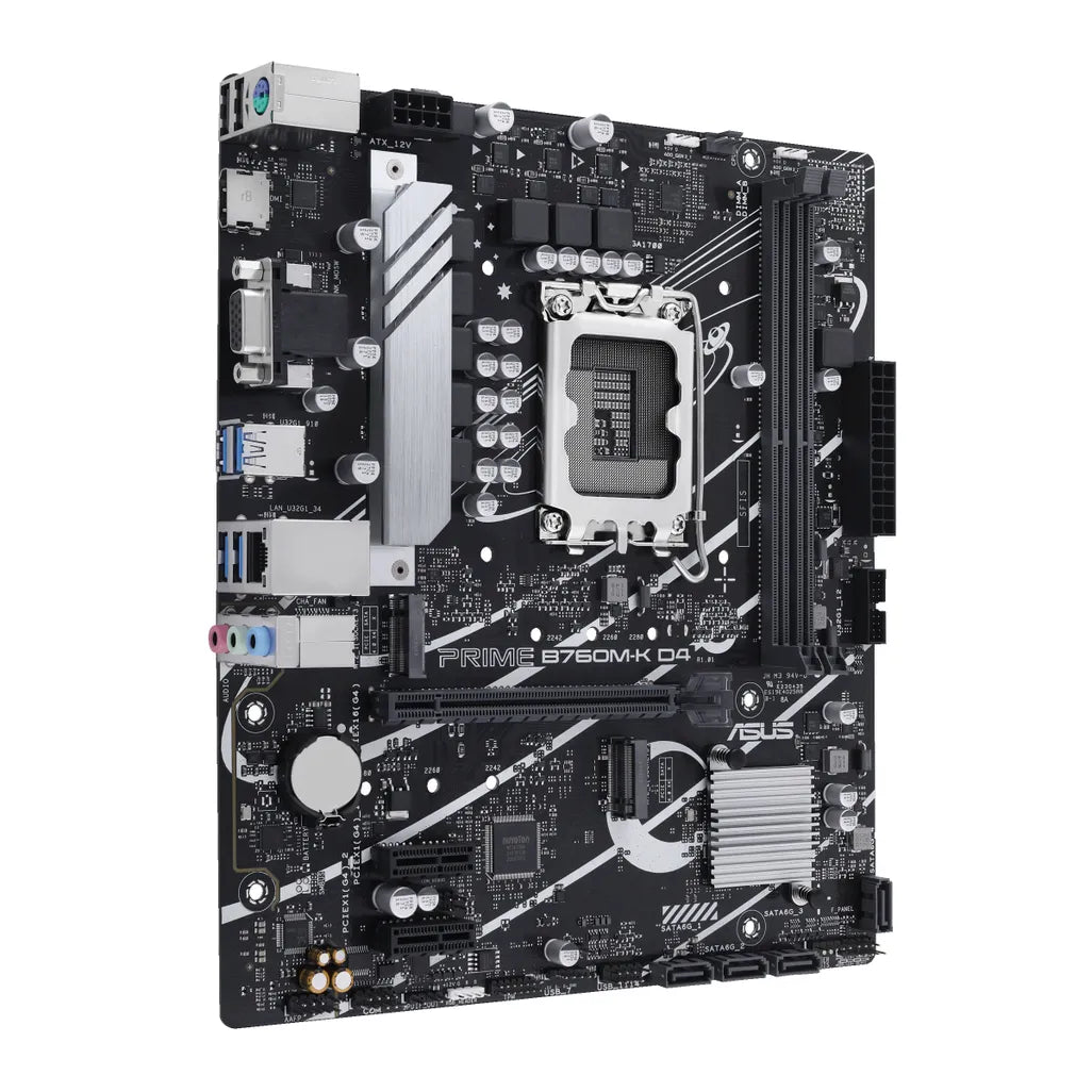 ASUS PRIME B760M-K D4 Intel B760 Raptor Lake Socket LGA 1700 Micro-ATX Desktop Motherboard