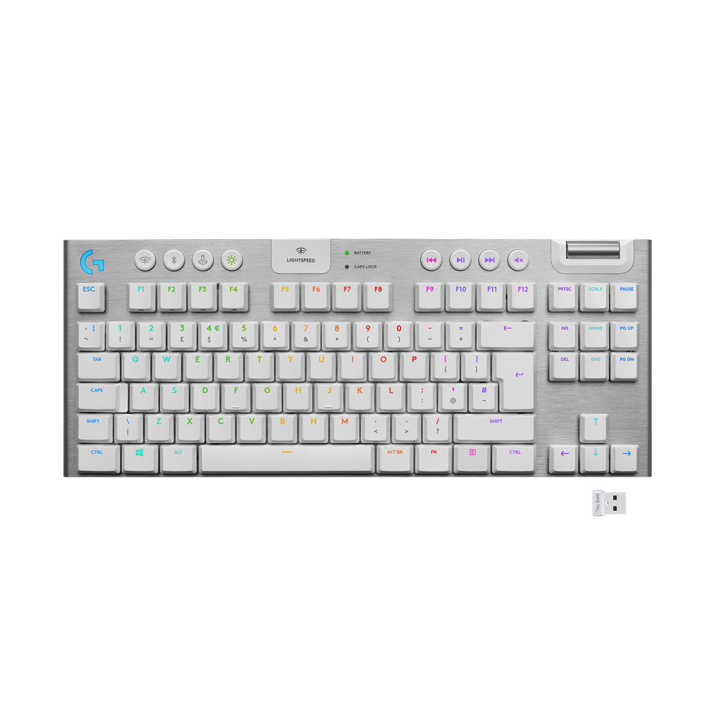 Logitech® G915 TKL LIGHTSPEED Wireless RGB Mechanical Gaming Keyboard - GL Tactile - White