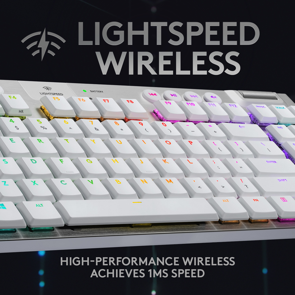 Logitech® G915 TKL LIGHTSPEED Wireless RGB Mechanical Gaming Keyboard - GL Tactile - White