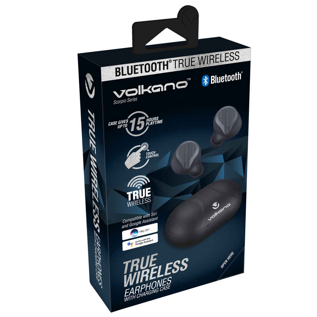 Volkano Scorpio Series True Wireless Earphones - Black