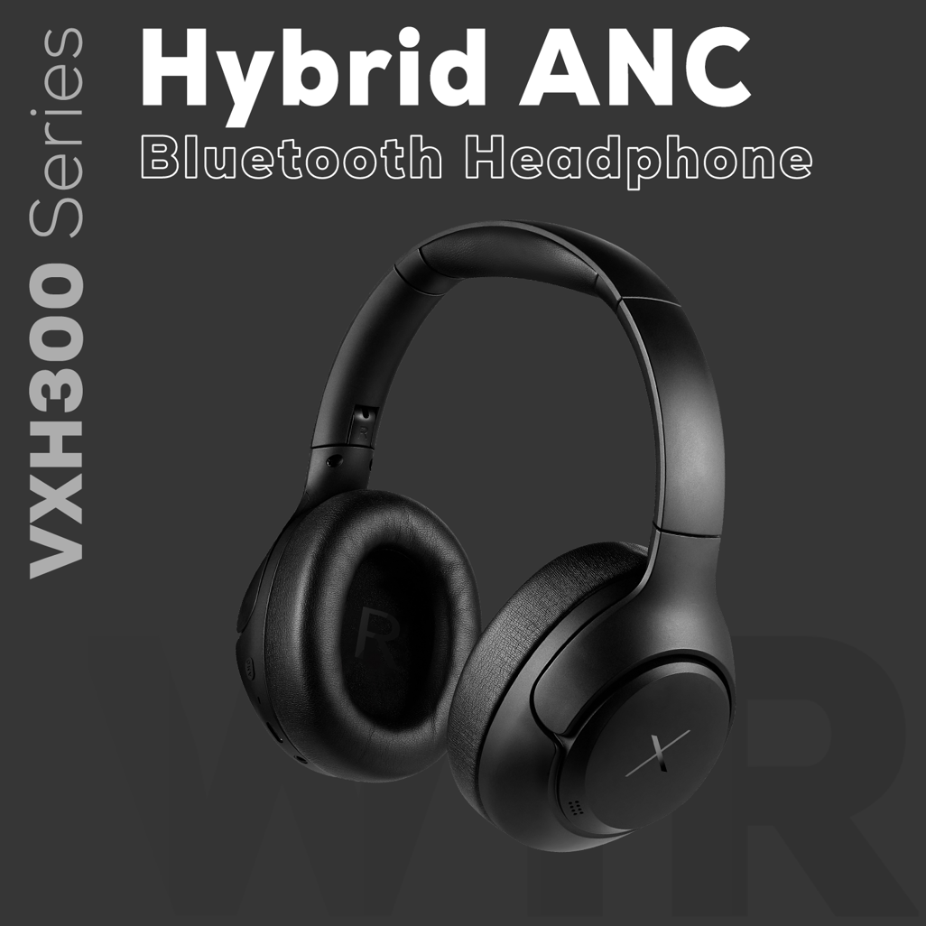 VolkanoX VXH300 Hybrid Active Noise Cancelling Bluetooth Headphones -Black