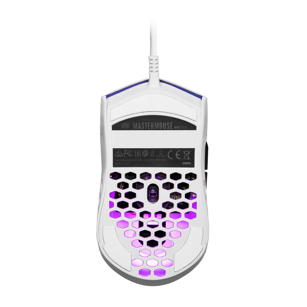 Cooler Master MM711 16000 DPI RGB Optical Sensor Matte White Wired Gaming Mouse
