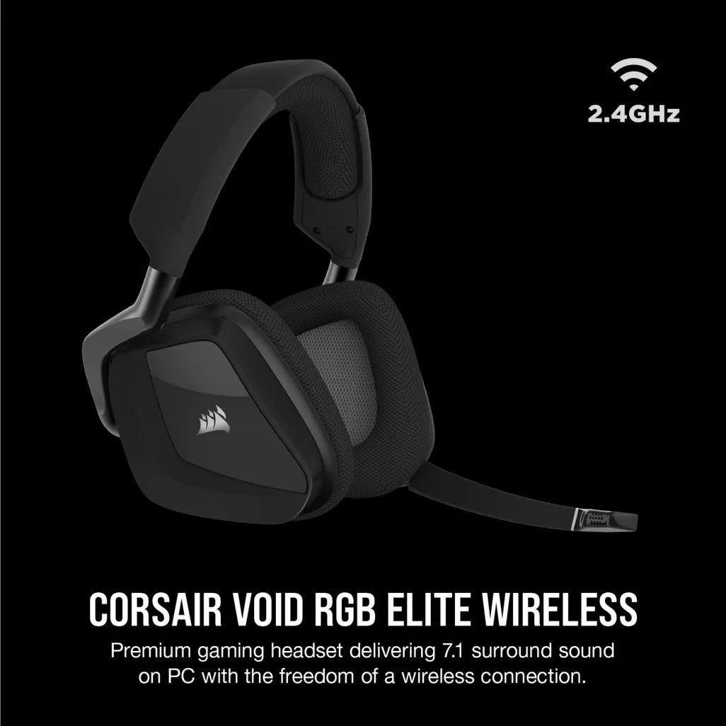 Corsair Void RGB Elite 7.1 Surround Sound Carbon Wireless Gaming Headset