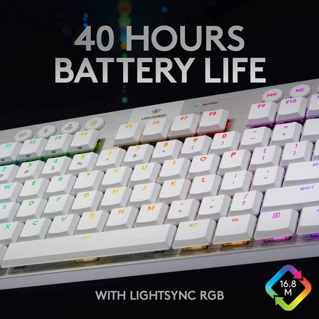 Logitech® G915 TKL LIGHTSPEED Wireless RGB Mechanical Gaming Keyboard - GL Tactile - White