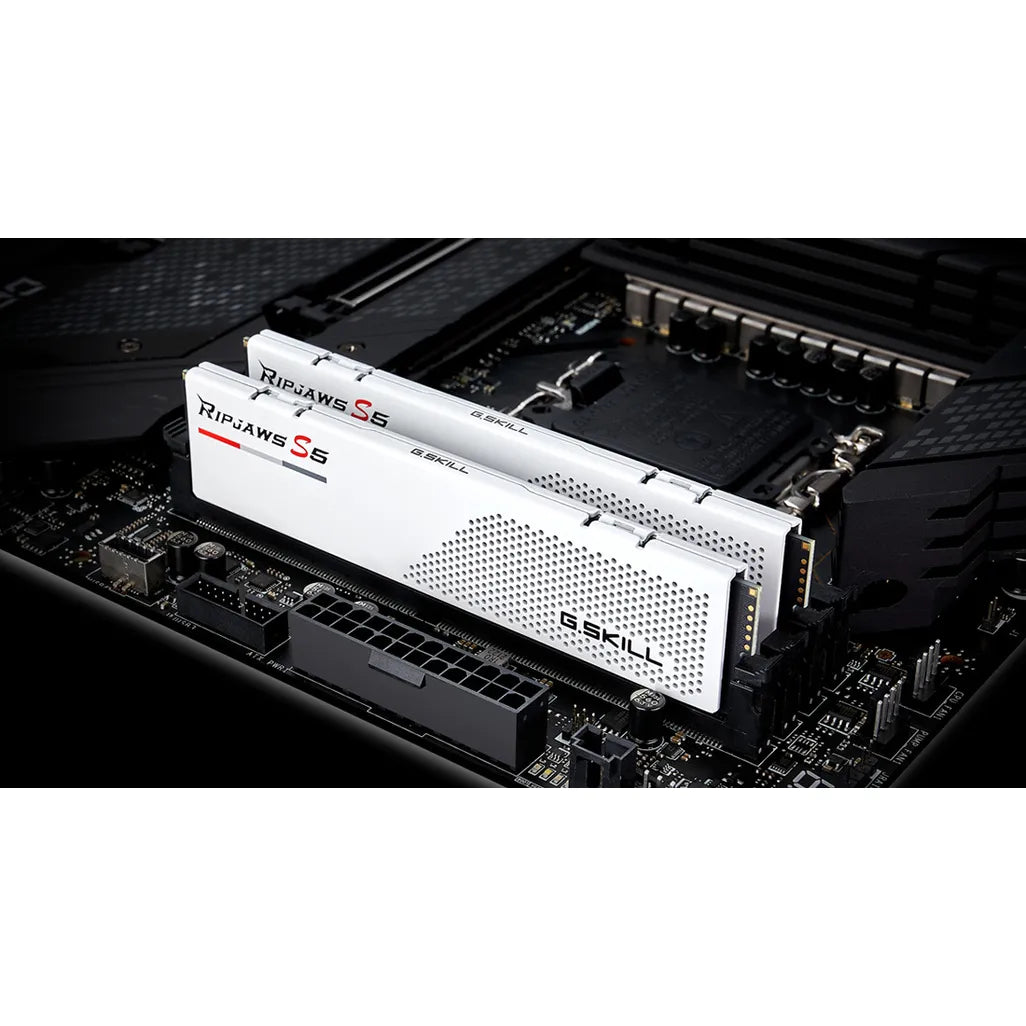G.Skill Ripjaws S5 32GB (2x16GB) DDR5-6000MHz CL32 1.35V White Desktop Memory