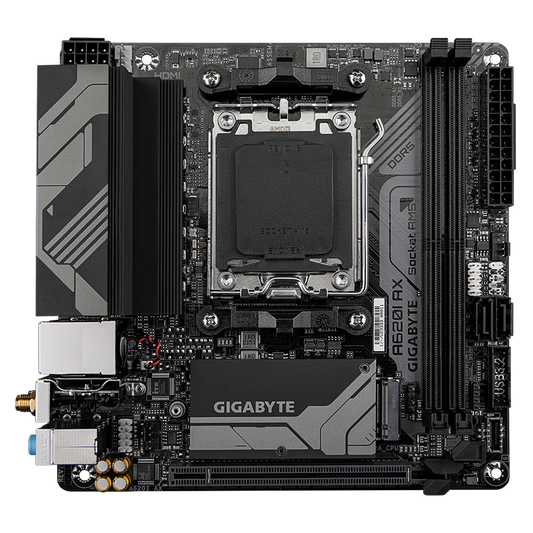 Gigabyte A620I AX Rev1.0 WiFi 6E AMD A620 Ryzen Socket AM5 Mini-ITX Desktop Motherboard