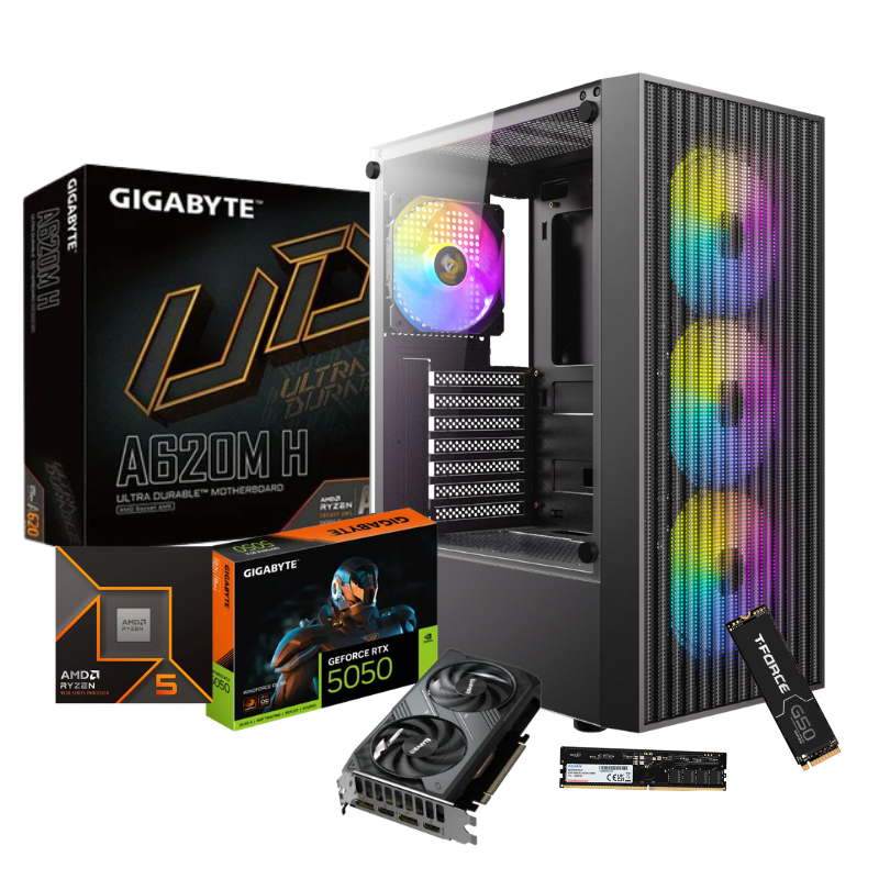 自作PC　RYZEN5 3500・8GB・128GB・GT520・WIN11 AMD Ryzen 5 8400F Gaming PC | RTX 5050 8GB | 16GB DDR5 | 512GB