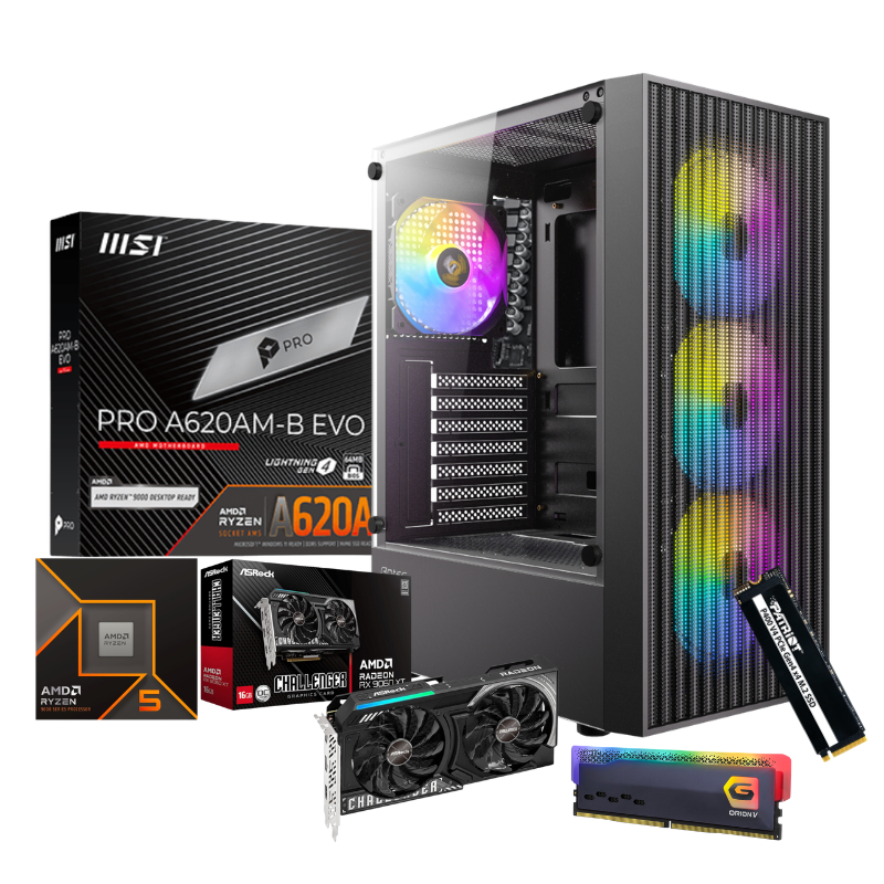 Ryzen 5 7600 AM5 RX 9060 XT 16GB Gamer PC