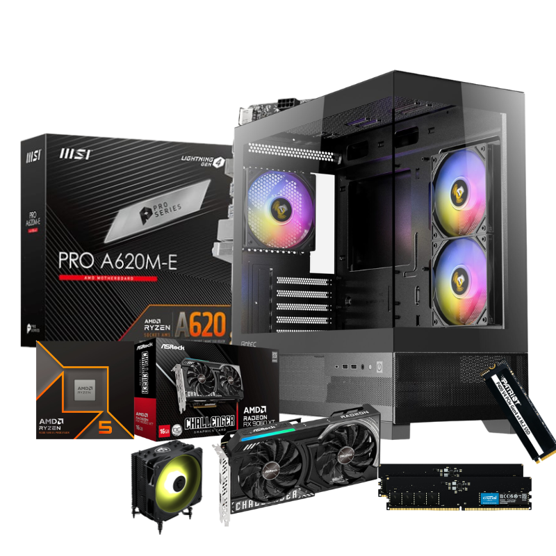 Ryzen 5 7500X3D AM5 RX 9060 XT 16GB Gamer PC