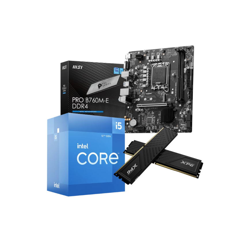 Intel 12th Gen Core i5-12400F / MSI PRO B760M-E DDR4 Intel LGA1700 mATX / ADATA XPG GAMMIX D35 8GB (2 x 8GB) DDR4 3200MHz