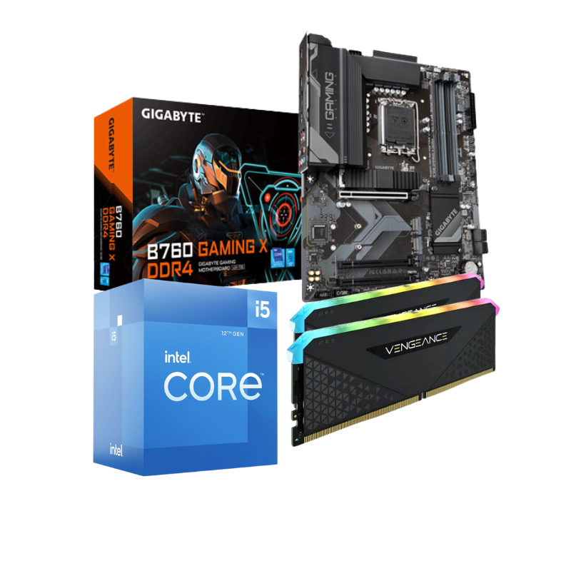 Intel 12th Gen Core i5-12400F / Gigabyte B760 Gaming X DDR4 Intel B760 / Corsair Vengeance RGB (8x2) 16GB 3600MHz