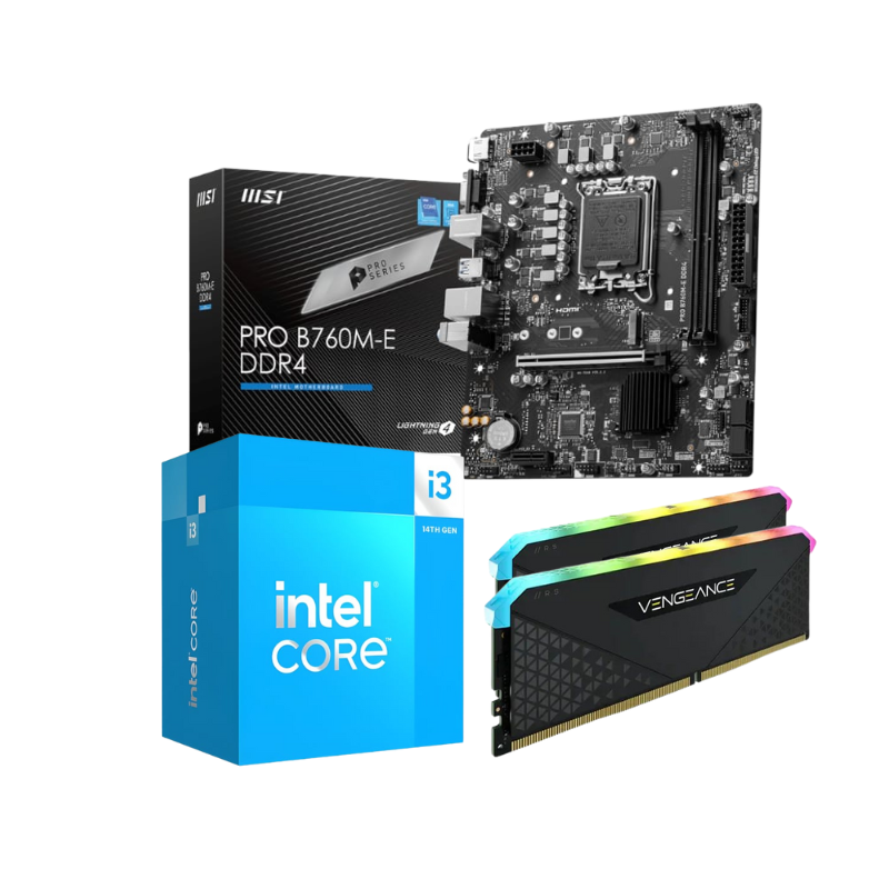 Intel Core i3-14100F / MSI PRO B760M-E DDR4 / Corsair Vengeance RGB (8x2) 16GB 3600MHz