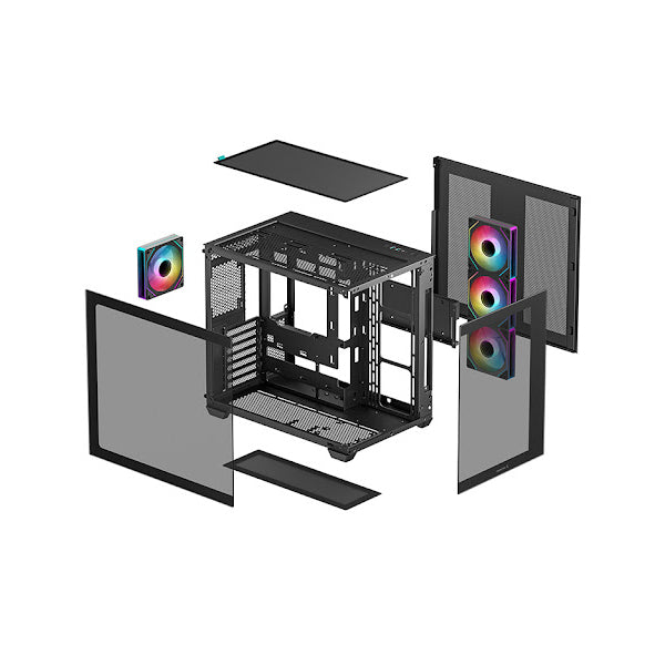DeepCool CG530 4F ARGB Tempered Glass Steel Black ATX Mid-Tower Desktop Chassis