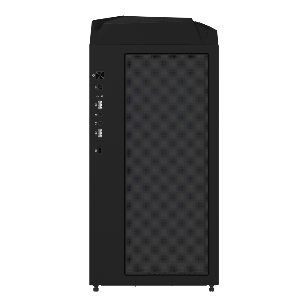 Gigabyte C301 GLASS V2 Clear Tempered Glass Mesh Steel Black ATX Mid-Tower Desktop Chassis
