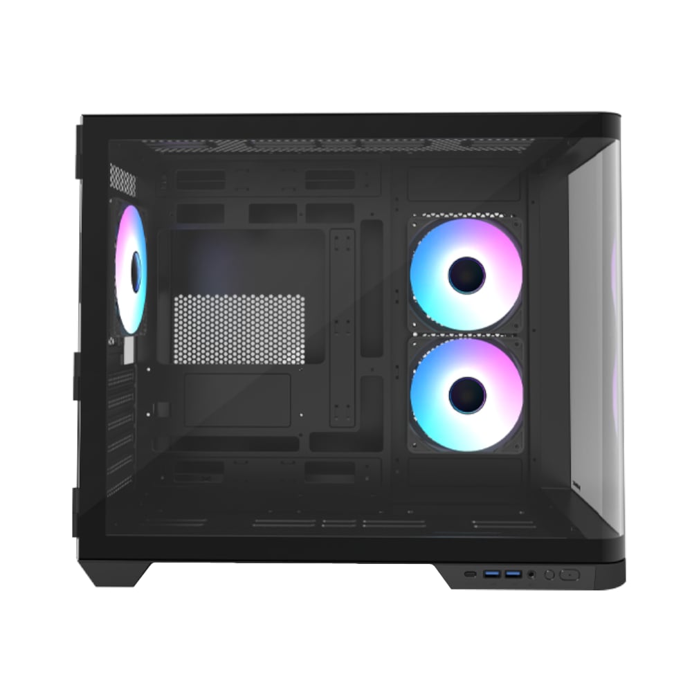 Raidmax I630 ATX | Micro-ATX | ITX ARGB Mid-Tower Dual Chamber Curved Glass Gaming Chassis – Black