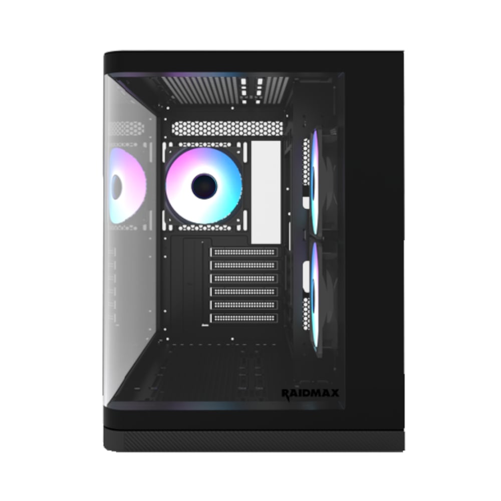 Raidmax I630 ATX | Micro-ATX | ITX ARGB Mid-Tower Dual Chamber Curved Glass Gaming Chassis – Black