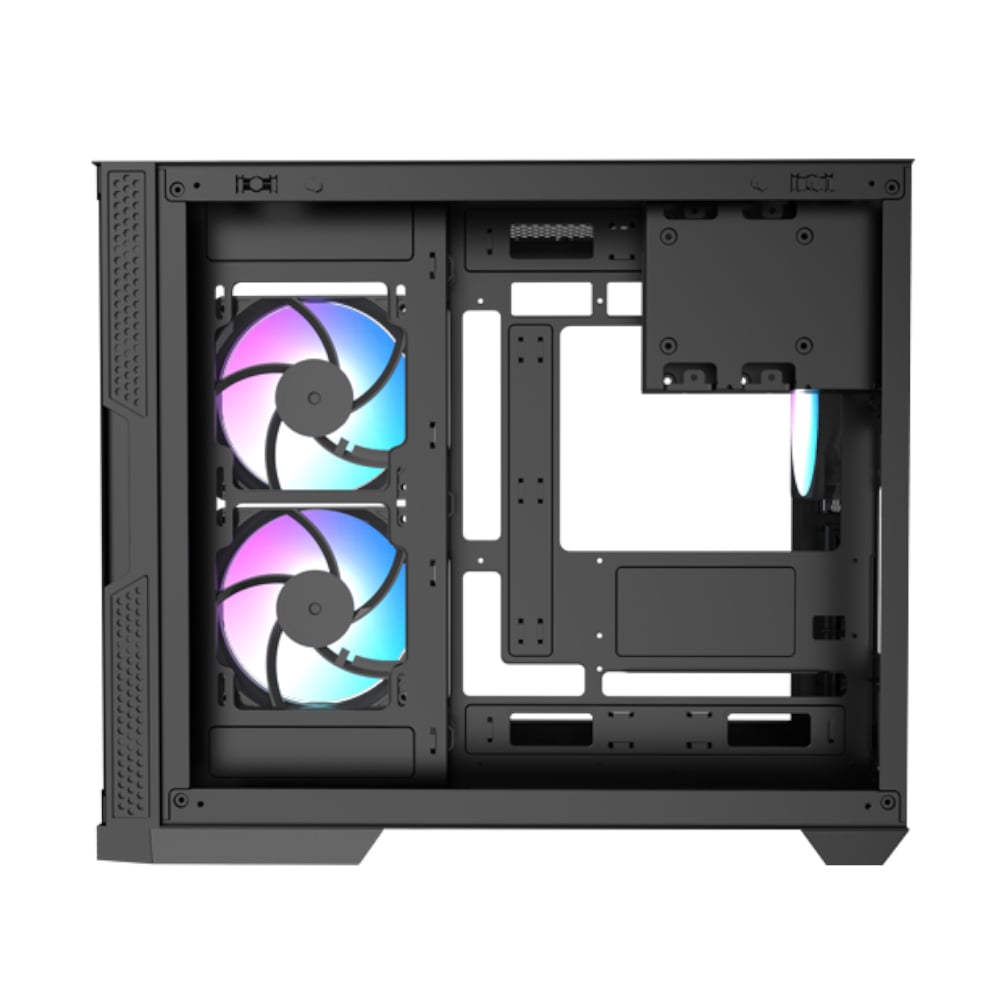 Raidmax I630 ATX | Micro-ATX | ITX ARGB Mid-Tower Dual Chamber Curved Glass Gaming Chassis – Black