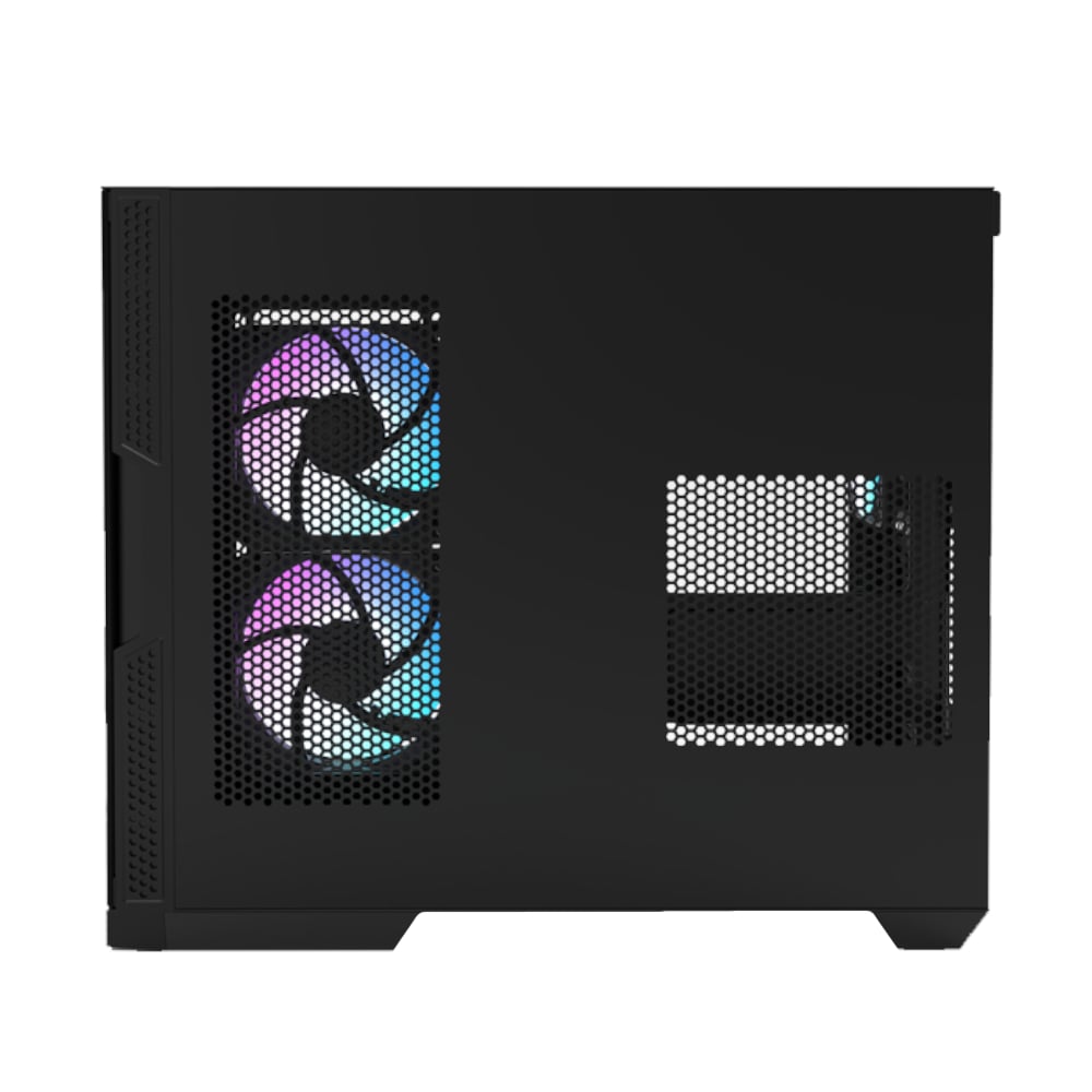 Raidmax I630 ATX | Micro-ATX | ITX ARGB Mid-Tower Dual Chamber Curved Glass Gaming Chassis – Black