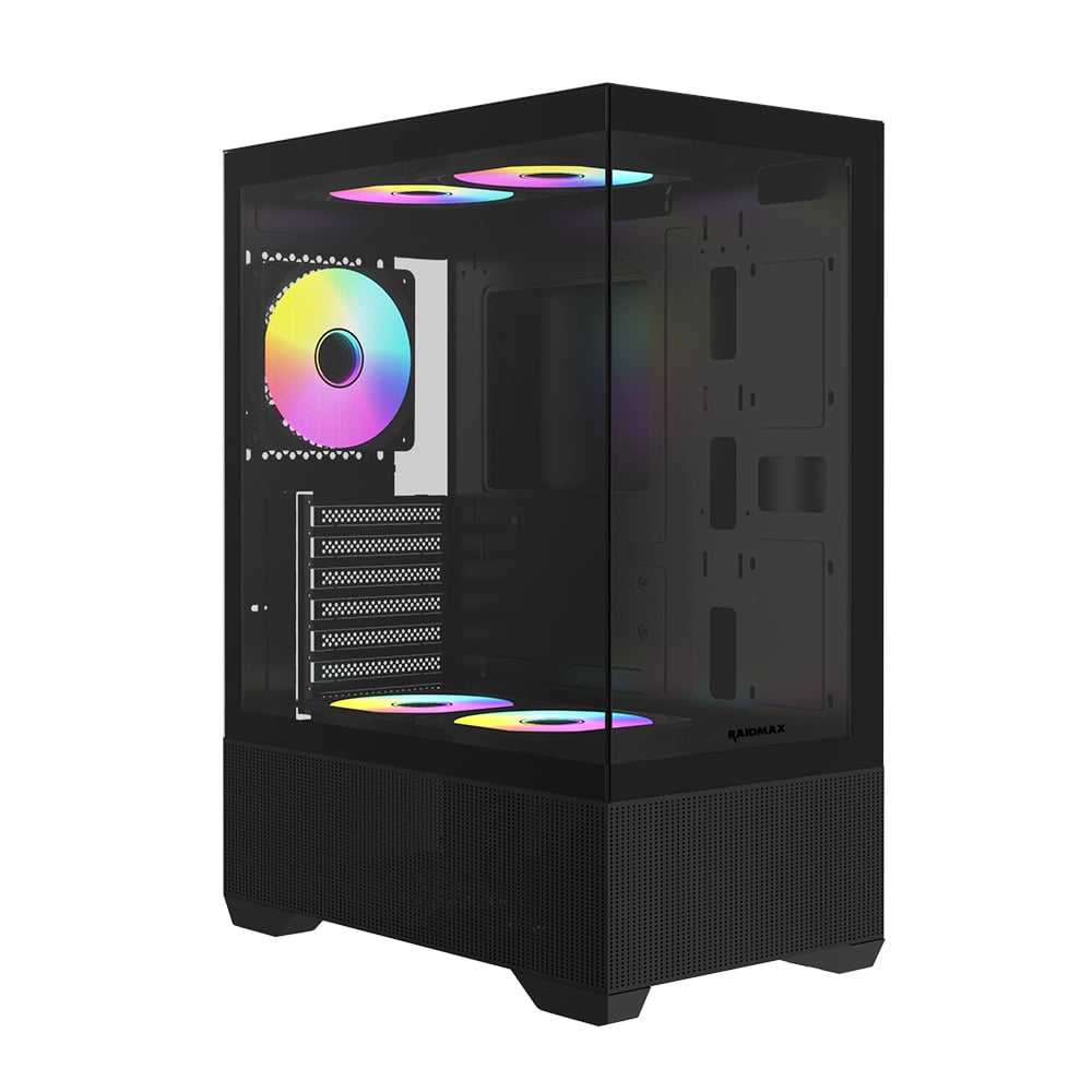 Raidmax I802 AIR E-ATX |ATX | Micro-ATX | Mini-ITX ARGB Mid-Tower Gaming Chassis – Black