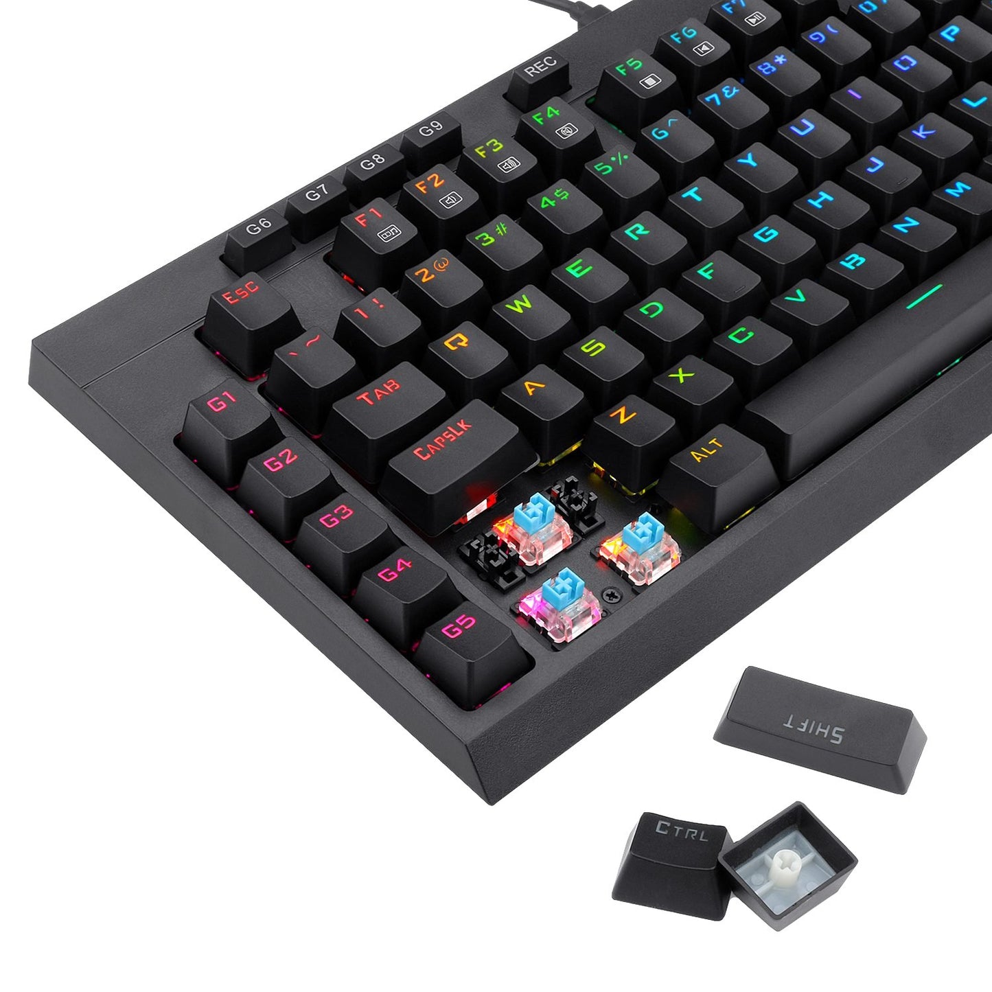 Redragon K588 RGB Pro BROADSWORD TKL Mechanical Wired Gaming Keyboard – Black