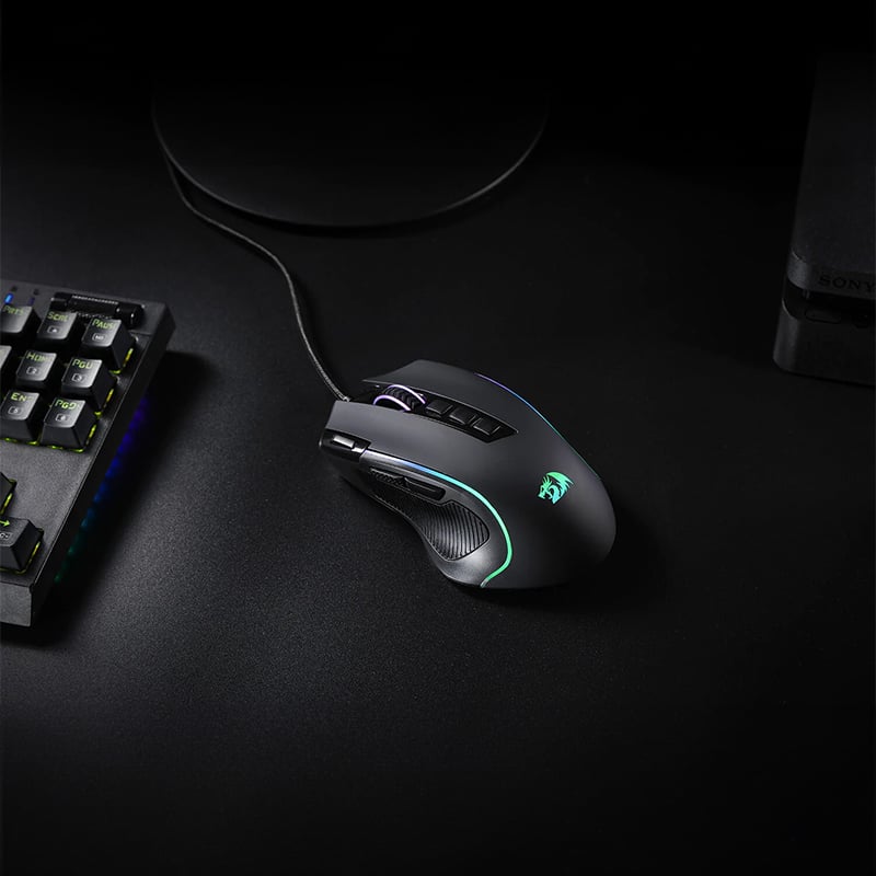 REDRAGON PREDATOR 4000DPI RGB Ergo Gaming Mouse – Black