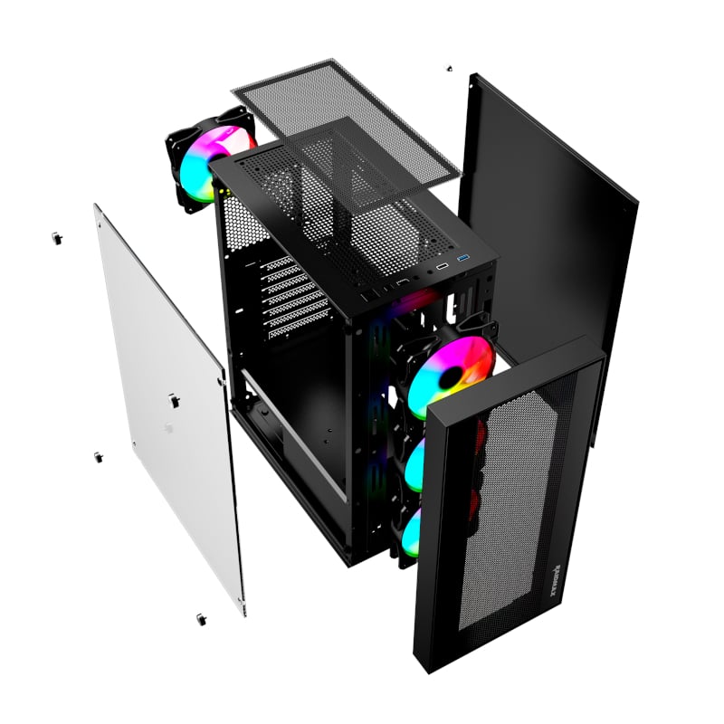 Raidmax V1000TBS ATX | Micro-ATX | Mini-ITX ARGB Mid-Tower Gaming Chassis – Black