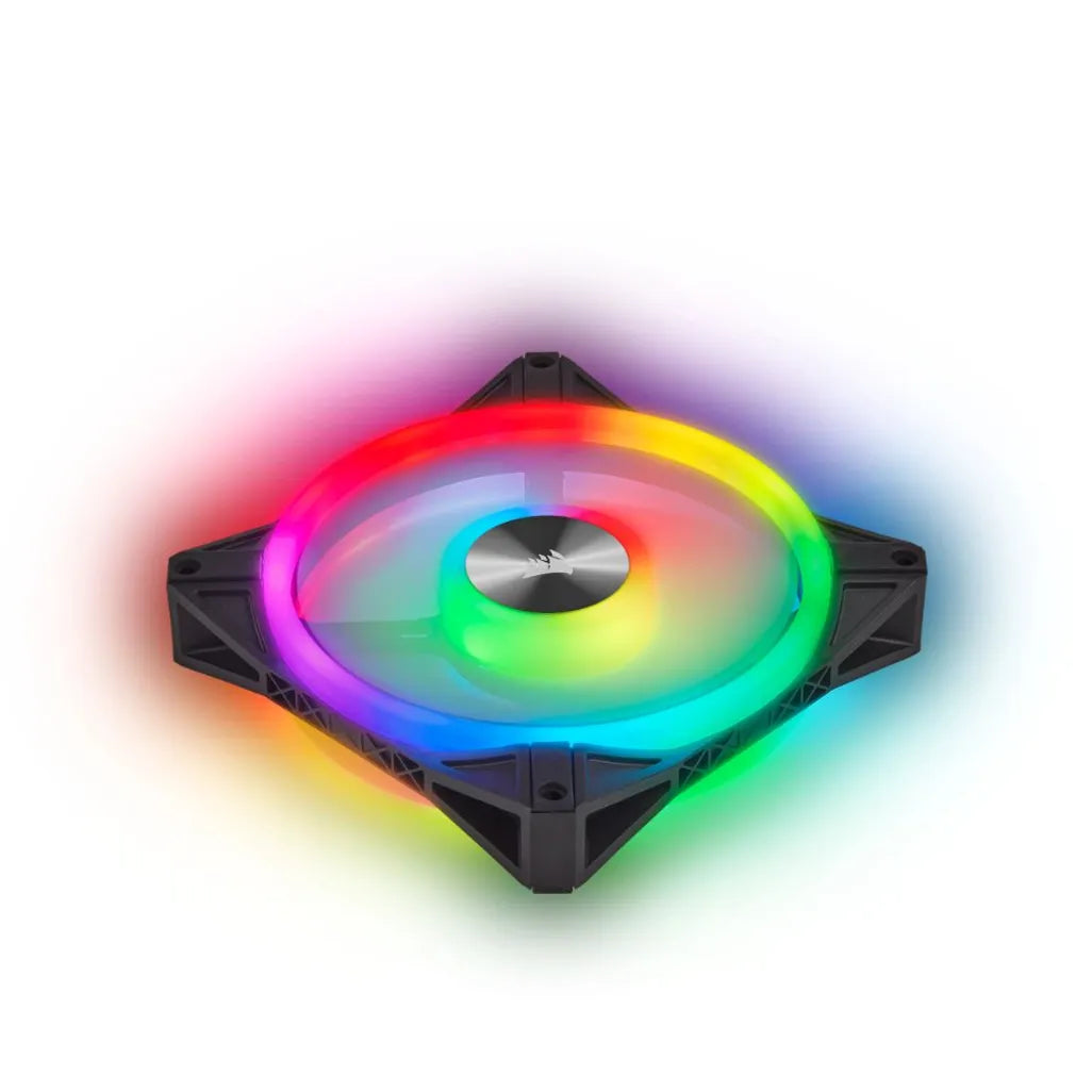 Corsair CO-9050098-WW QL120 iCUE RGB LED 120mm PWM Black Case Fan - 3 Pack