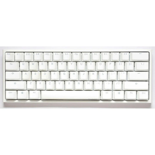 Ducky One 2 Pro Mini 60 Cherry MX Blue Clicky Mechanical Wired Gaming Keyboard - White