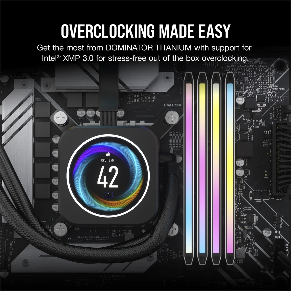 Corsair Dominator Titanium RGB 32GB (2x16GB) DDR5-7200MT/s CL34 1.45V White Desktop Memory