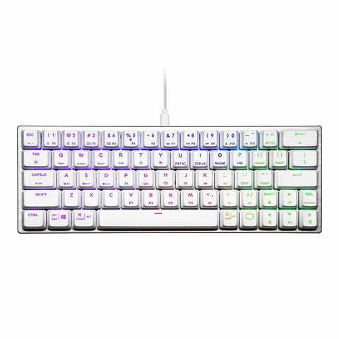 Cooler Master RGB TTC Red Low Profile Mechanical Silver White Wired Gaming Keyboard