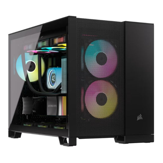 Corsair 2500D Airflow Tempered Glass Black Micro-ATX Dual Chamber Mid Tower Desktop Chassis