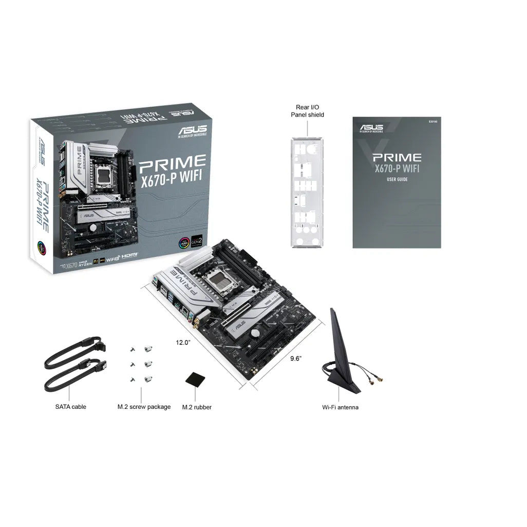 ASUS PRIME X670-P WIFI AMD X670 Ryzen Socket AM5 ATX Desktop Motherboard