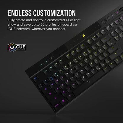 Corsair K100 AIR WIRELESS RGB CHERRY MX Ultra Low Profile Tactile Gaming Keyboard