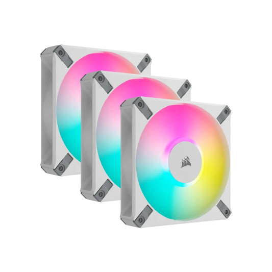 Corsair iCUE AF120 RGB Elite 120mm PWM 2100 RPM White Case Fan - Triple Pack