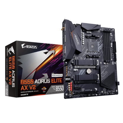 Gigabyte B550 AORUS ELITE AX V2 AMD AM4 Socket B550 Wi-Fi 6 ATX Desktop Motherboard