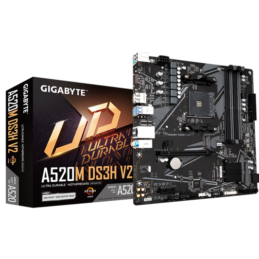Gigabyte A520M DS3H V2 AMD A520 Ryzen Socket AM4 Micro-ATX Desktop Motherboard