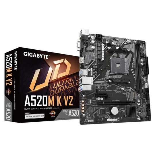 Gigabyte A520M K V2 AMD A520 Socket AM4 Micro-ATX Desktop Motherboard