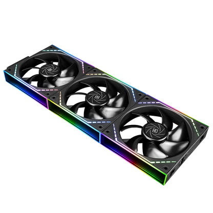 Thermalright TL-M12Q X3 Chassis Fan 120mm Silent,Wireless Splicing,Building Block Fan,PWM Function CPU,Infinity Mirror ARGB Lighting Effect,New Power chip Module simplifies Wiring Management