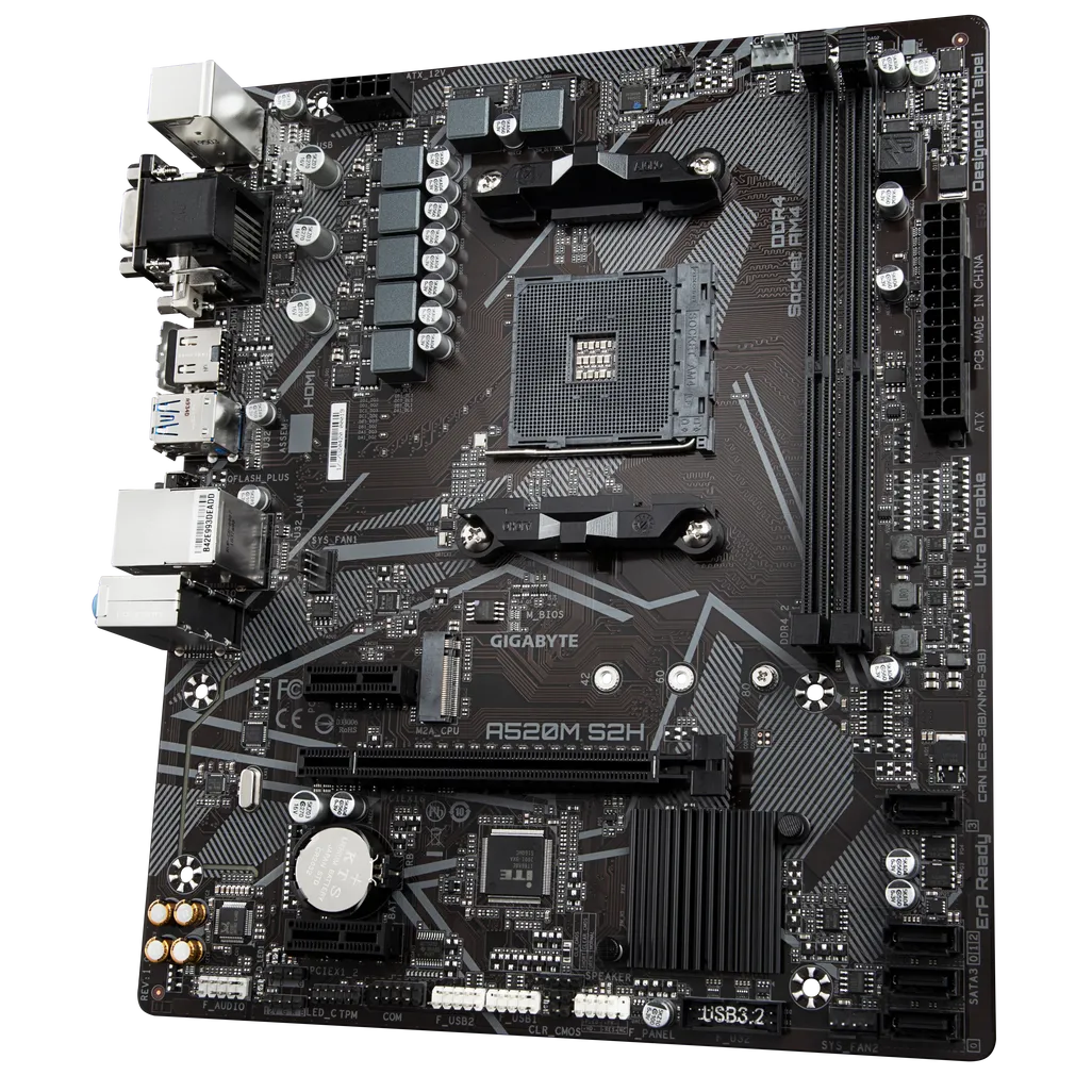 Gigabyte GA-A520M-S2H A520M S2H AMD AM4 Socket A520 Micro-ATX Desktop Motherboard