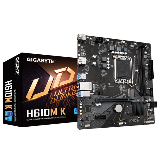 Gigabyte H610M K Ultra Durable DDR4 H610M-K-DDR4 Intel H610 LGA 1700 Raptor Lake Micro-ATX Desktop Motherboard