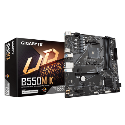 Gigabyte B550M K Ultra Durable B550M-K-rev-10 AMD B550 Ryzen Socket AM4 Micro-ATX Desktop Motherboard