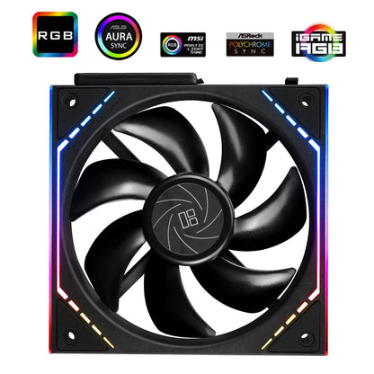 Thermalright TL-M12Q X3 Chassis Fan 120mm Silent,Wireless Splicing,Building Block Fan,PWM Function CPU,Infinity Mirror ARGB Lighting Effect,New Power chip Module simplifies Wiring Management