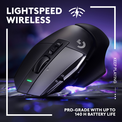 Logitech G502 X LIGHTSPEED 25,600 DPI HERO 25K Optical LIGHTFORCE Opto-Mechanical Black USB Type-C Wireless Gaming Mouse