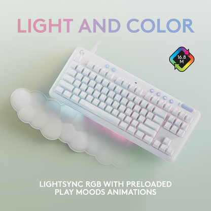 Logitech G713 TKL GX Tactile Lightsync RGB White Mist USB Wired Mechanical Gaming Keyboard