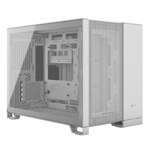 Corsair 2500D Airflow Tempered Glass White Micro-ATX Dual Chamber Mid Tower Desktop Chassis