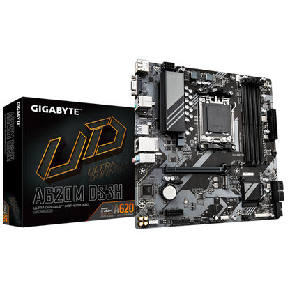 Gigabyte A620M-DS3H-rev-10 A620M DS3H AMD A620 Ryzen Socket AM5 Micro-ATX Desktop Motherboard