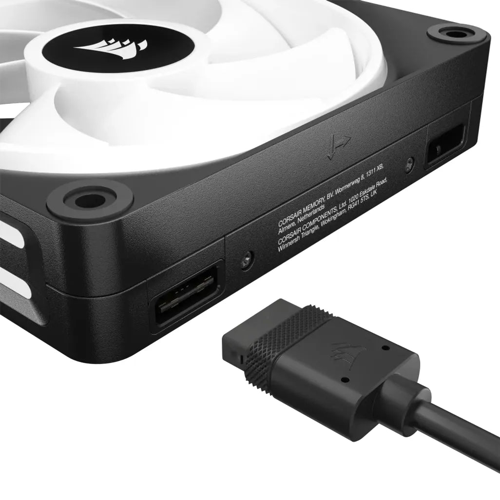 Corsair QX120 iCUE Link 120mm ARGB 120mm PWM 2400 RPM Black Case Fan - Triple Pack & System Hub