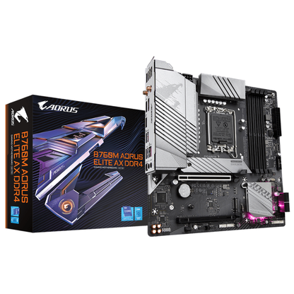 Gigabyte B760M AORUS ELITE WIFI6E DDR4 GEN5 Intel B760 LGA 1700 Raptor Lake Micro-ATX Desktop Motherboard