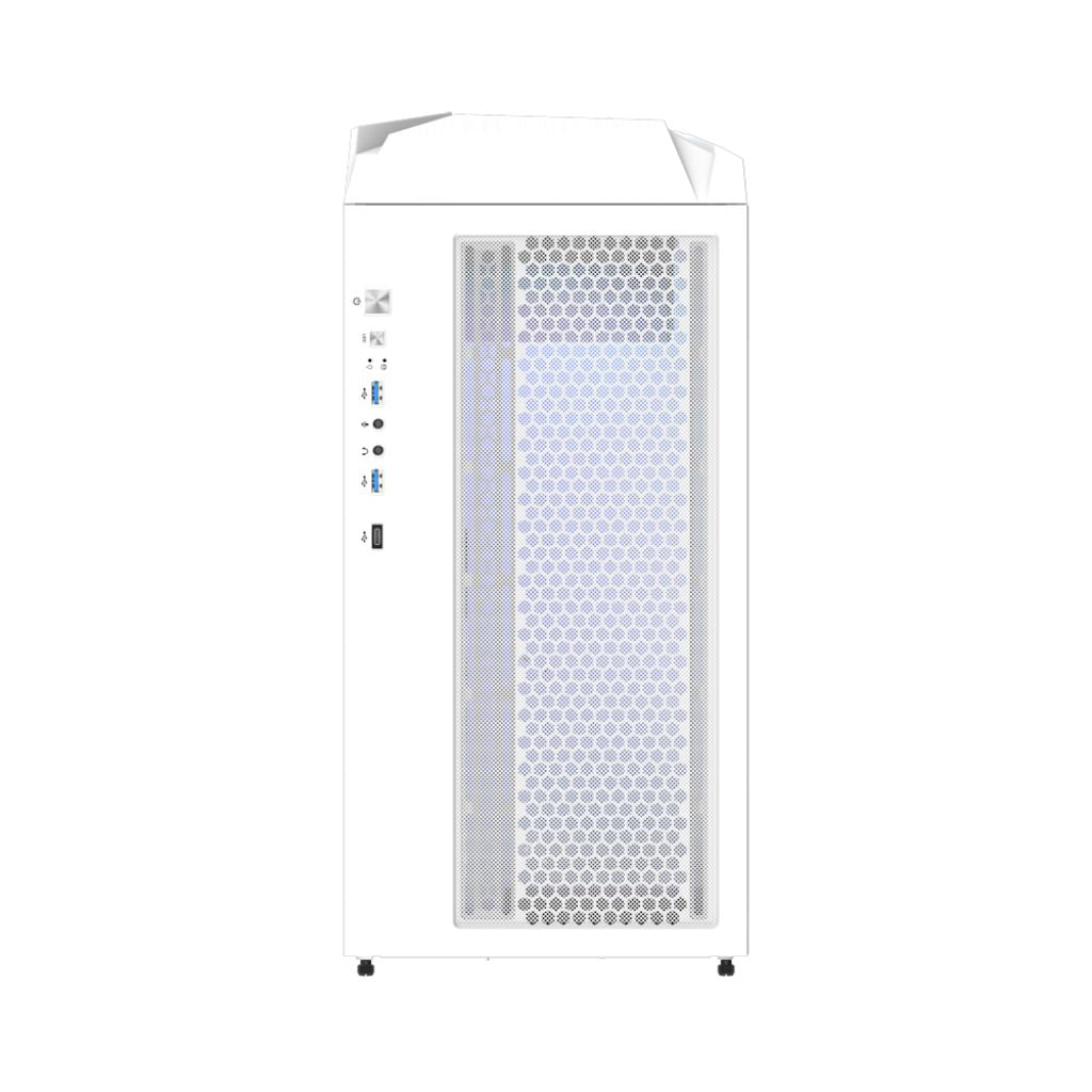 Gigabyte TYPE-C V2 C301 GLASS WHITE V2 Clear Tempered Glass Mesh Steel ATX Mid-Tower Desktop Chassis
